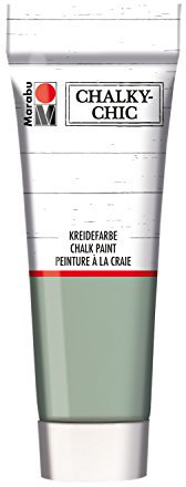 Marabu 02610050159 - Chalky Chic mistel 100 ml, super deckende, matte Kreidefarbe auf Wasserbasis, cremig, zum Rollen, Streichen und Tupfen auf Holz, Metall und Kunststoff, Used Look Effekt