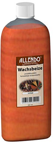Wachsbeize Buntfarbe inkl. 1x Pinsel für beizen zum Auftragen (1000 ml orange)