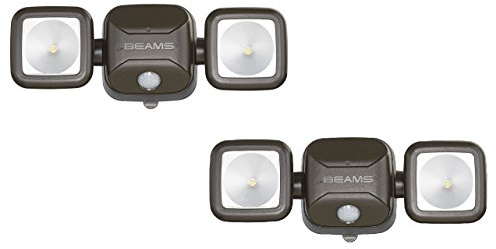 MrBeams batteriebetriebener LED Strahler MB3000 braun mit Bewegungssensor 2er-Pack