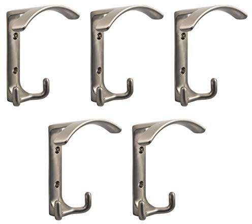 Gedotec Crochet Mural Porte Manteau - Accessoire Double de Rangement et Suspension de Vêtement, Serviette, Peignoir, Cintre Salle de Bain, Armoire, Mur de Chambre - Acier INOX - 140 x 19mm - GR10077