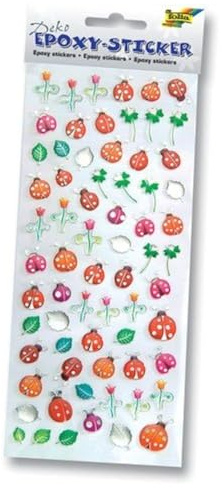 GLOREX Epoxy-Sticker Ganzjahr Set 6, Plastik, Mehrfarbig, 27 x 11 x 0.2 cm