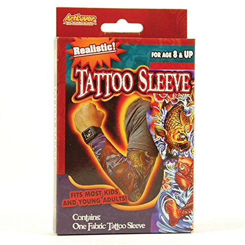 Realistic Multicolor Fabric Tattoo Sleeve (1 Pc.) - Perfect Accessory for Halloween, Stag Do, Parties, Events, & More Halloween