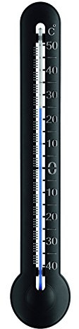 TFA 12,3048 – Innen und Außen aus Kunststoff Thermometer, Farbe Schwarz