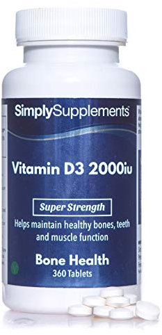 Vitamin D3 2000 iu Tablets | Potent One-a-Day Formula | Meets Government Recommended Dose | 360 Tablets = Up to 12 Month Supply | Supports Healthy Teeth & Bones | Vegetarian Safe