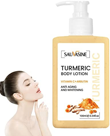 Kurkuma-Körpercreme, 100 ml tägliche Hautpflegecreme mit Ingwerextrakt für Frauen, Tägliche Hautpflegecreme für Mädchen, Teenager, Körperpflegelotion für Rücken, Nacken, Schulter, Arme, Beine