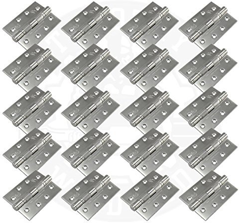 10 Pairs of 4 102mm Fire Rated Ball Bearing Door Butt Hinges Grade 13 Stainless