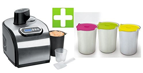 Klaiser W40 Turbine A Glaces Avec Livre de 62 Recettes + Set de 3 Bols Supplémentaires
