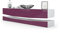 Vladon Lowboard City, Made in Germany, TV-Kommode mit Sockelelement, 1 offenem Fach und 3 Schubkästen, Weiß Hochglanz/Brombeer Hochglanz (178 x variabel x 39 cm)