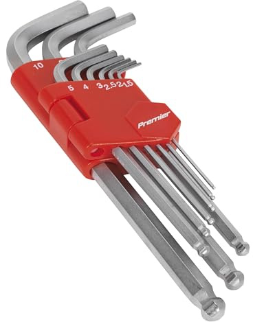 Sealey Ak7139 Ball-End Hex Key Set 9Pc Long Metric