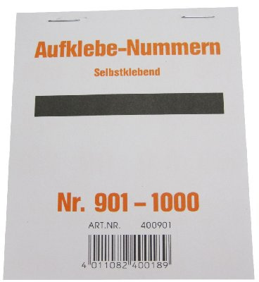 Wolf & Appenzeller 400901 - Gewinnaufklebe-Nummern 901-1000, selbstklebend