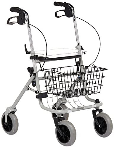 MEYRA Ideal Rollator - Modern, Silber - Aluminium - Erwachsener - 11.9 kg, 130 kg Belastbarkeit, Faltbar, 79-97 cm Griffhöhe, 59x57 cm, 27x59x85 cm Faltmaß