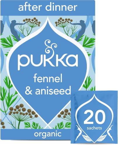 Pukka Herbs | After Dinner Organic Herbal Tea Box | Tea Infusion With Fennel, Cardamom & Turmeric | Ideal For Digestive Wellness | Caffeine Free | 1 Pack | 20 Plant Based Biodegradable Tea Bags