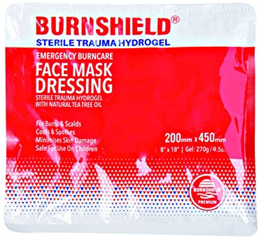 Burnshield Hydrogel Foam Facemask steril (Kompresse zur Anwendung bei leichten Verbrennungen und Verbrühungen, 20x45cm) 1012282