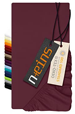 npluseins Luxus Wasserbett Spannbettlaken Bordeaux 180-200 x 200-220 cm