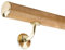 Handlauf Set Holz Eiche 45mm rund inkl. Messingkappe und Halter (120 cm)