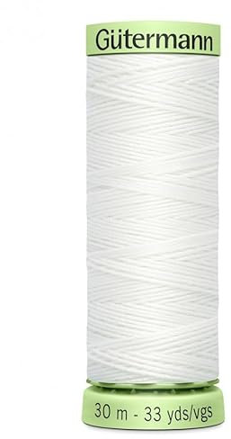GUTERMANN top Stitch Button Twist forte filo da cucito bianco 800 – 30 m per bobina