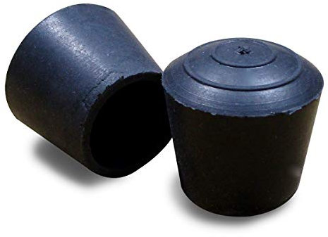 ajile - 4 pièces - Embout Enveloppant Rond en Caoutchouc pour Tubes de diam. 10 mm - Noir - EVR910-M