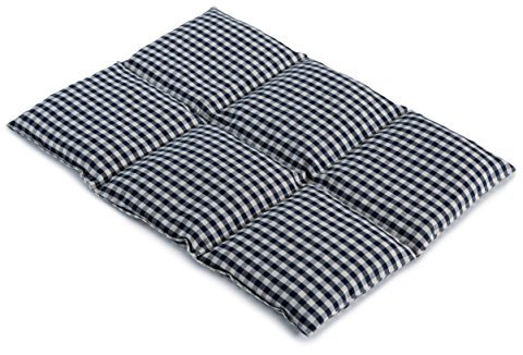 Bio-Dinkelkissen groß 6-Kammer 40x30cm - Bio Füllung & Bio Stoff blau-weiß - Wärmekissen Körnerkissen