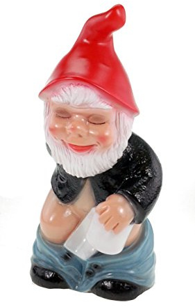 Gartenzwerg Scheißerle 32 cm Zwerg Scheiße Klopapier Garten PVC Deko GRS 1107, Mehrfarbig