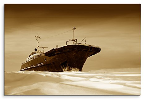 Paul Sinus Art 100x70cm Bild Sepia Eisbrecher im Eis