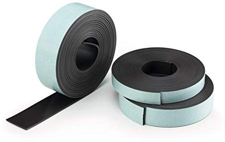 Legamaster 7-186500 Nastro adesivo magnetico - Tenuta ca. 70 g/mq - Largh. 25 mm - Lungh. 3 m - Spes. 1,5 mm