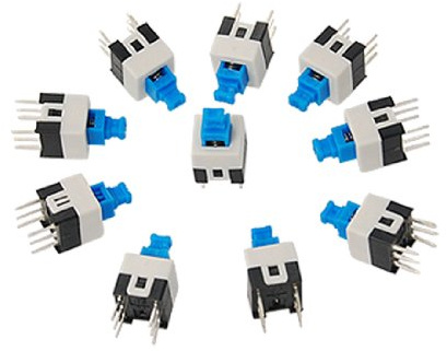 Sourcingmap 10 Pcs 7 x 7mm PCB Momentary Tact Tactile Push Button Switch Non Lock 6 Pin DIP