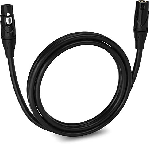LyxPro Balanced XLR Cable 1.8m Premium Series Professional Microphone Cable, Powered Speakers and Other Pro Devices Cable, Black