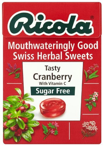 Ricola Swiss Cranberry herbal drops 45g box (Pack of 5)