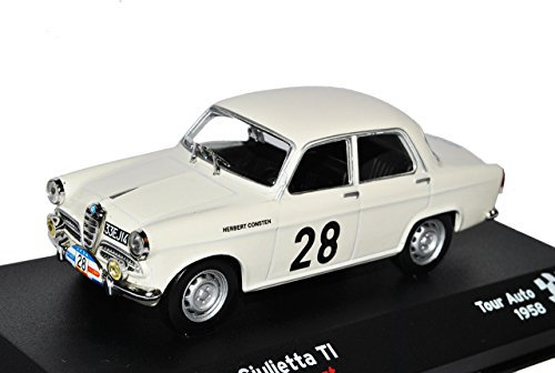 alles-meine.de GmbH Alfa Romeo Giulietta TI Tour Auto 1958 Beige Bernard Consten Hebert 1/43 Modellcarsonline Modell Auto