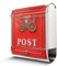 banjado® Briefkasten Edelstahl mit Motiv Postkasten Nostalgie 38x43x12cm & 2 Schlüssel - rostfreier Edelstahl Briefkasten mit Zeitungsfach - Postkasten A4 Einwurf inkl. Montagematerial