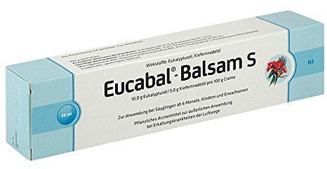 Eucabal-Balsam S 50g – Pflanzlicher Erkältungsbalsam für die ganze Familie – Befreit die Atemwege und fördert das Abhusten – Frei von Menthol, Campher und Konservierungsstoffen