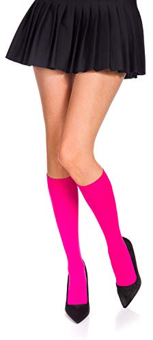 Romartex Mi Bas Femme Genou Haute Chaussettes en Microfibre 30 couleurs, rose foncé