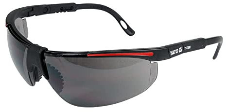 YATO Schutzbrille, dunkel getönt, verstellbare Bügel, Schutzbrille, Sonnenbrille