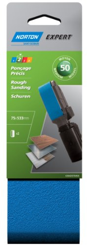 Norton - 2 bandes corindon Expert 75 x 533 mm (grain 50)