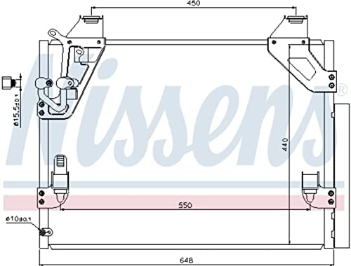 NISSENS Kondensator, Klimaanlage 940082 | Kompatibel mit: TOYOTA HILUX VII Pick-up