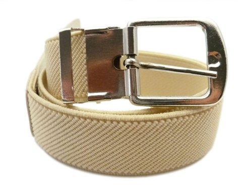 Olata Cinturón con Tela Elastizada Para Niños Con Hebilla Plateada (1-6 Años). Crema