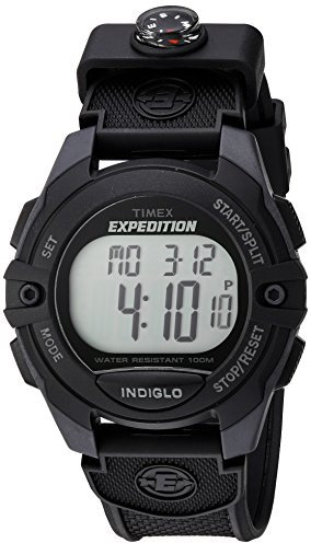 Timex Unisex Quartz Watch with LCD Dial Digital Display and Black Resin Strap TW4B07700