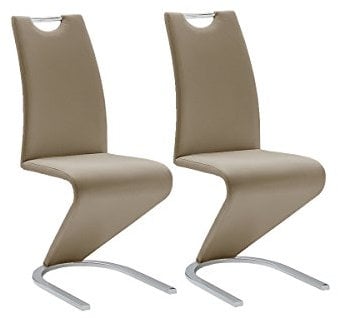 Robas Lund Esszimmerstühle 2er Set Schwingstuhl Cappuccino, Esszimmerstuhl Stuhl Amado, 62.0 x 45.0 x 102.0 cm