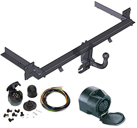 AHK - Gancio di traino con set elettrico a 13 poli per Opel Astra III H 2004 – 2009, con testa sferica avvitata