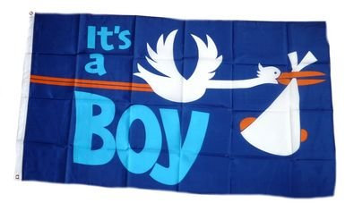 Flaggenking It´s a Boy! Flagge/Fahne - wetterfest, mehrfarbig, 150 x 90 x 1 cm