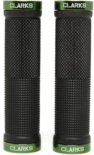 Clarks Cycle Systems CL0-201 Dual Pattern, Double Sided Lock-On Grips, 130mm, Black/Green