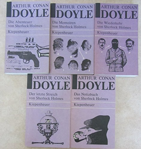 Sherlock Holmes Band 1 - 5 komplett, Die Abenteuer Die Memoiren Die Wiederkehr der letzte Streich Das Notizbuch von Sherlock Holmes
