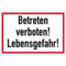 Schild Betreten verboten! Lebensgefahr! 20 x 30cm Alu