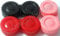 3 Contact Lens Soaking Storage Cases UK Made - Black - Red - Pink