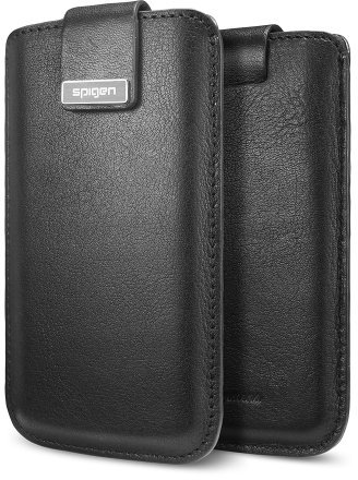 Spigen Crumena Schutzhülle aus Leder für iPhone 5/5S schwarz