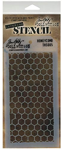 Stampers Anonymous Tim Holtz Layered Stencil, 4.125 by 8.5-Inch, Honeycomb