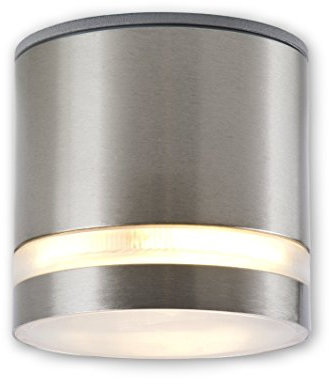 LICHT DISCOUNT LED Aufbauleuchte IP44 Edelstahl Badleuchte Badlampe 230 V - inkl. satiniertem GX53 LED Leuchtmittel 8,5 Watt warmweiss