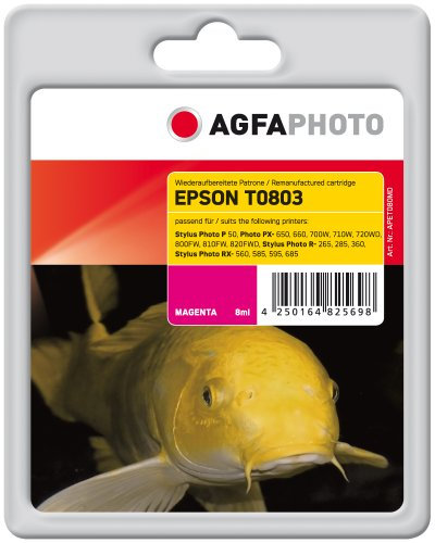 AgfaPhoto APET080MD Tinte für Epson RX265, 302 Seiten, 8 ml, magenta