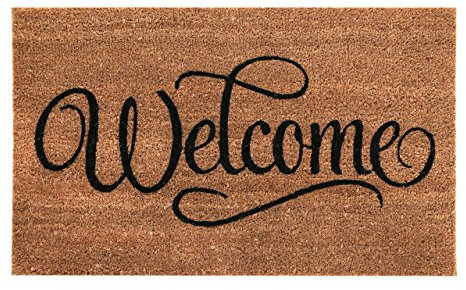New Natural Coir Non Slip Welcome Floor Entrance Door Mat Anti Slip Indoor Outdoor Doormat (Welcome)
