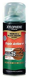 XYLOPHENE - Traitement Bois Intérieur - Meubles/Objets/Parquets - Préparation du Bois - Anti Insectes & Termites - Traitement Préventif et Curatif - Protecteur Bois - Injecteur en Spray 400ML Incolore